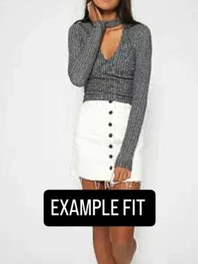 Gray Ribbed Long-Sleeve Cutout Mini Top